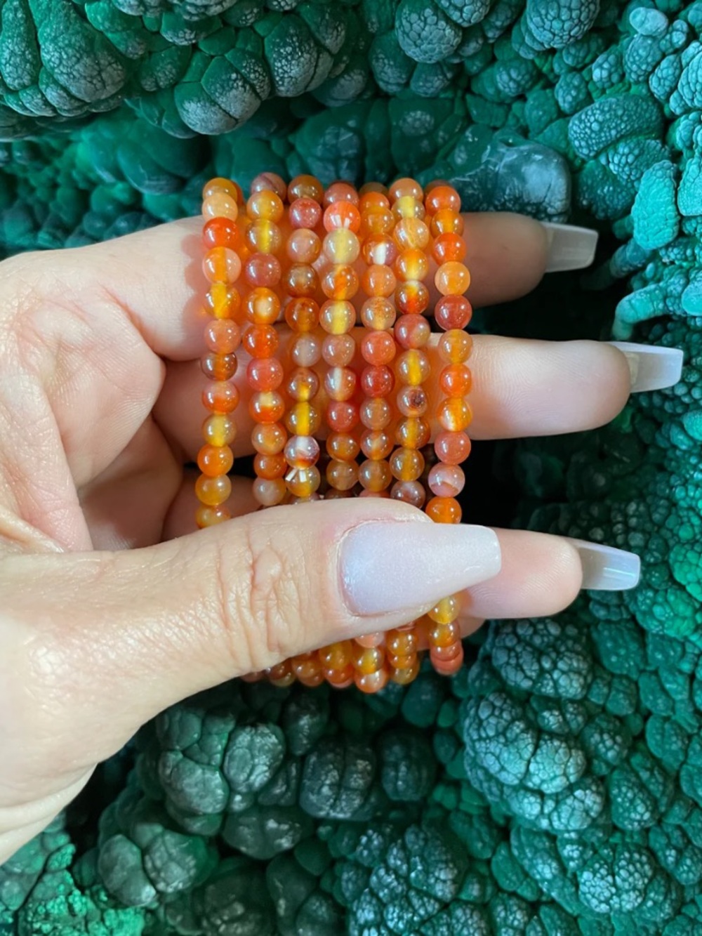 Carnelian Beaded Stretch Bracelet